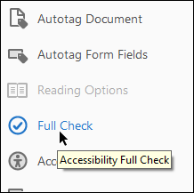 Accessibility Menu with Full Check Highlighted