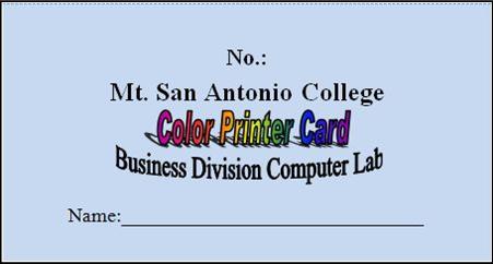 Business Division Print Card